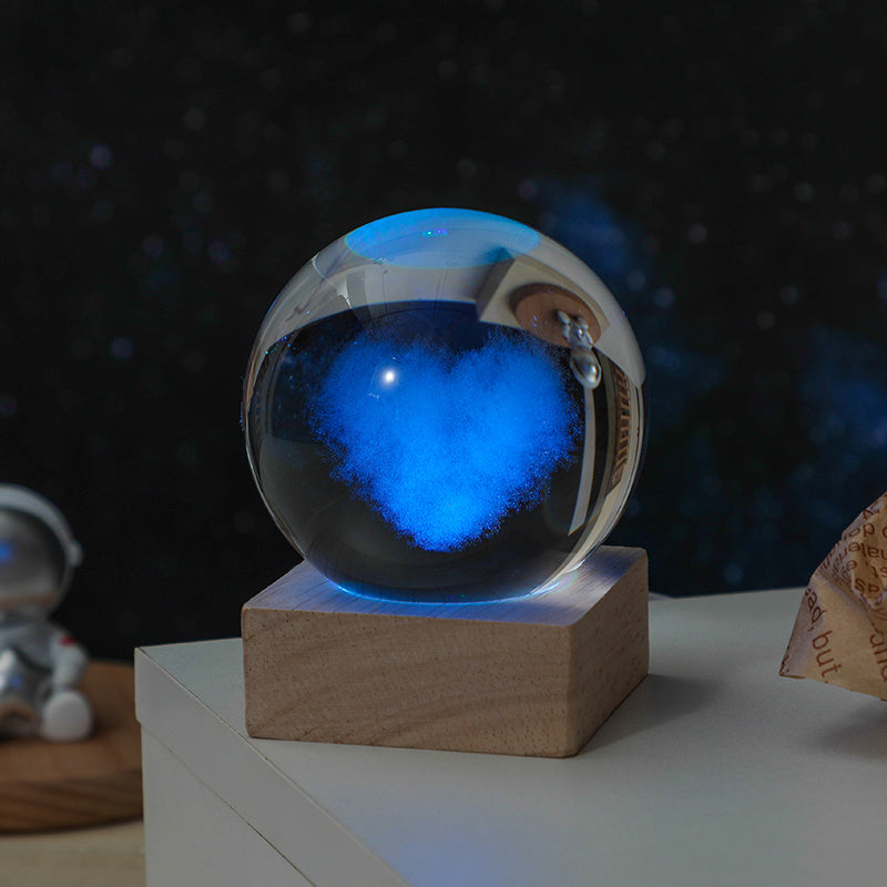 Cosmos Series Crystal Ball Night Lights, Milky Way, Moon, Desktop Bedroom Small Ornaments, Creative Valentine's Day Gifts Birthday Gifts
