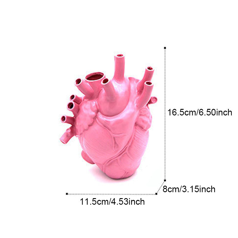 Vase In The Shape Of Human Heart, Home Decoration, Desktop Art Craft Ornament, Exquisite And High-end Indoor Vase, Organ Design Flower Container