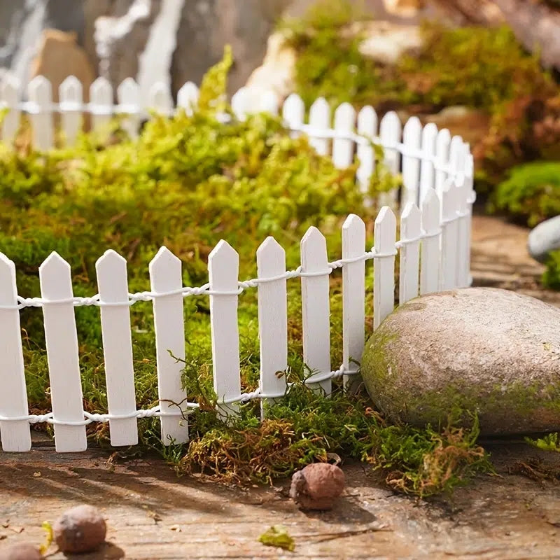 1pc Mini Wooden Fence, Miniature Fence For Fairy Garden Micro Landscape Flower Pots Accessories Ornaments, For Home Room Garden 35.4in*2in