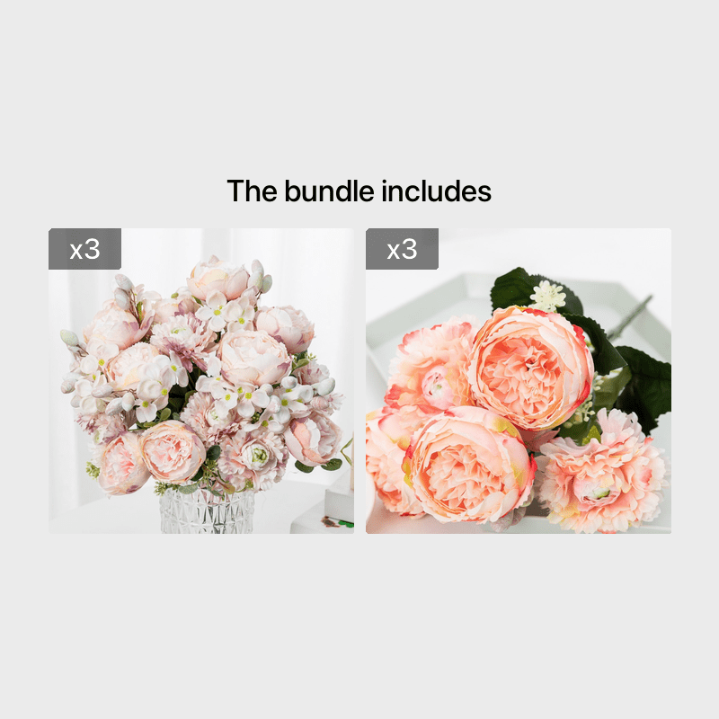 1pc Artificial Flowers, Fake Peony Bouquet, Silk Faux Flower For Wedding Centerpieces Bouquets DIY Floral Decor Home Decoration, Valentine's Day Decor, Mother's Day Gifts Birthday Gifts