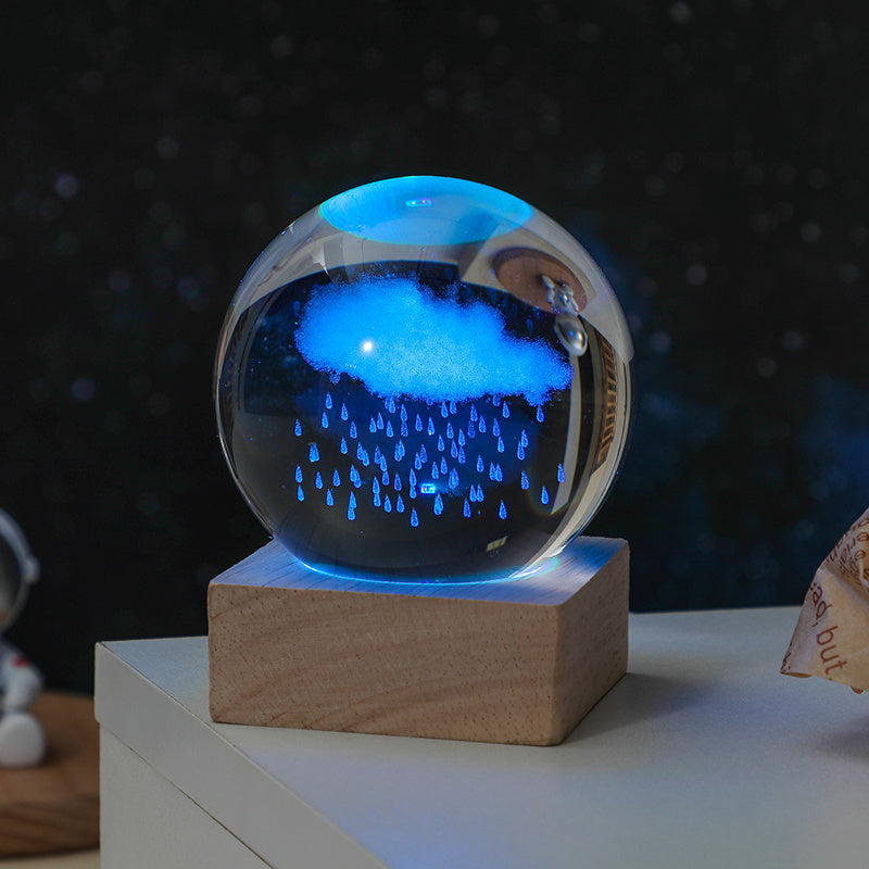 Cosmos Series Crystal Ball Night Lights, Milky Way, Moon, Desktop Bedroom Small Ornaments, Creative Valentine's Day Gifts Birthday Gifts